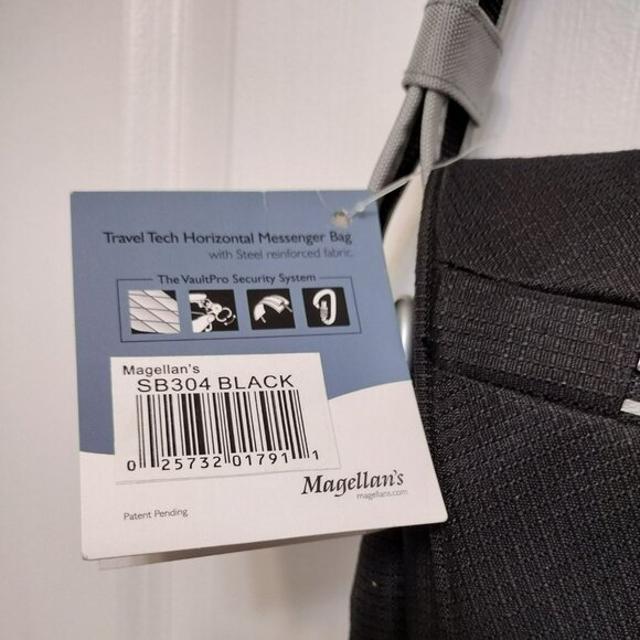 NEW Magellans VaultPro Travel Tech Messenger Bag, Black RFID Blocking Security - Picture 5 of 10
